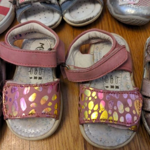 LOT 6 GIRLS BABY TODDLER SHOES LEATHER STRIDE RITE GEOX NATURINO OSH KOSH SZ 4 5 - Picture 3 of 8